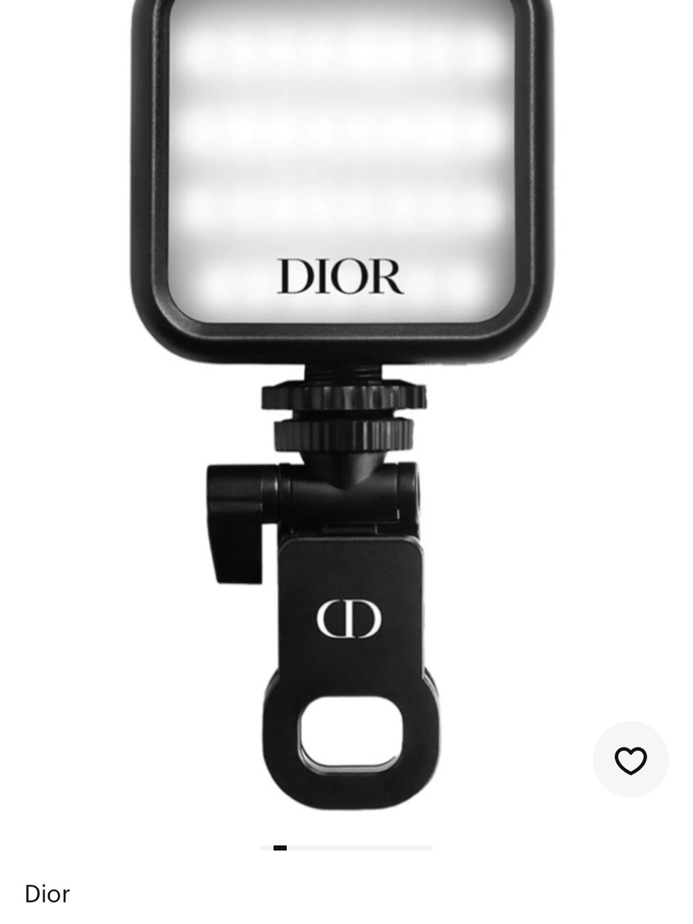 Dior Black LED On-Camera Light with CD Branded Mount & Clip NIB